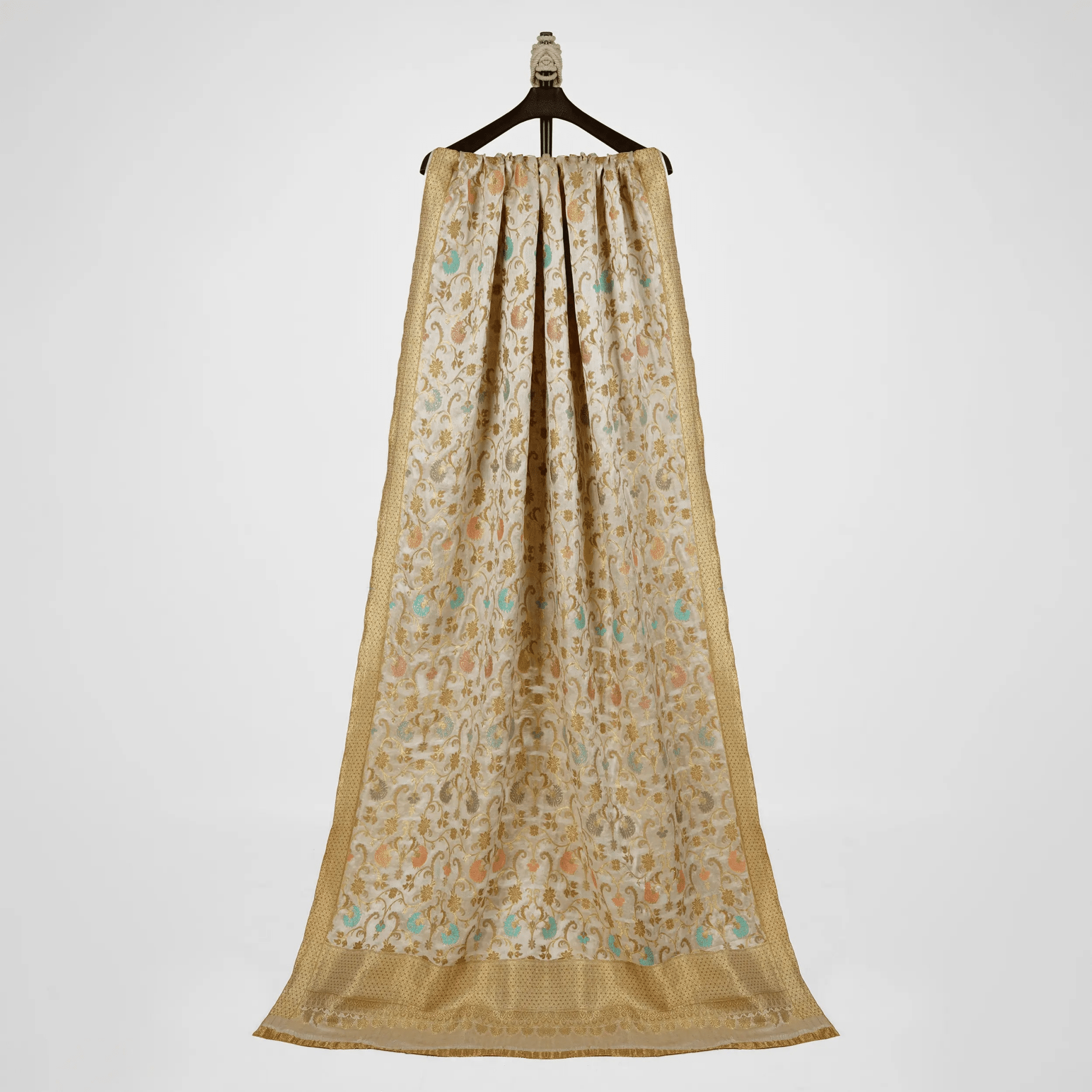 Phoolkaar – Satin Katan Chiffon Shawl - Zahra Maham