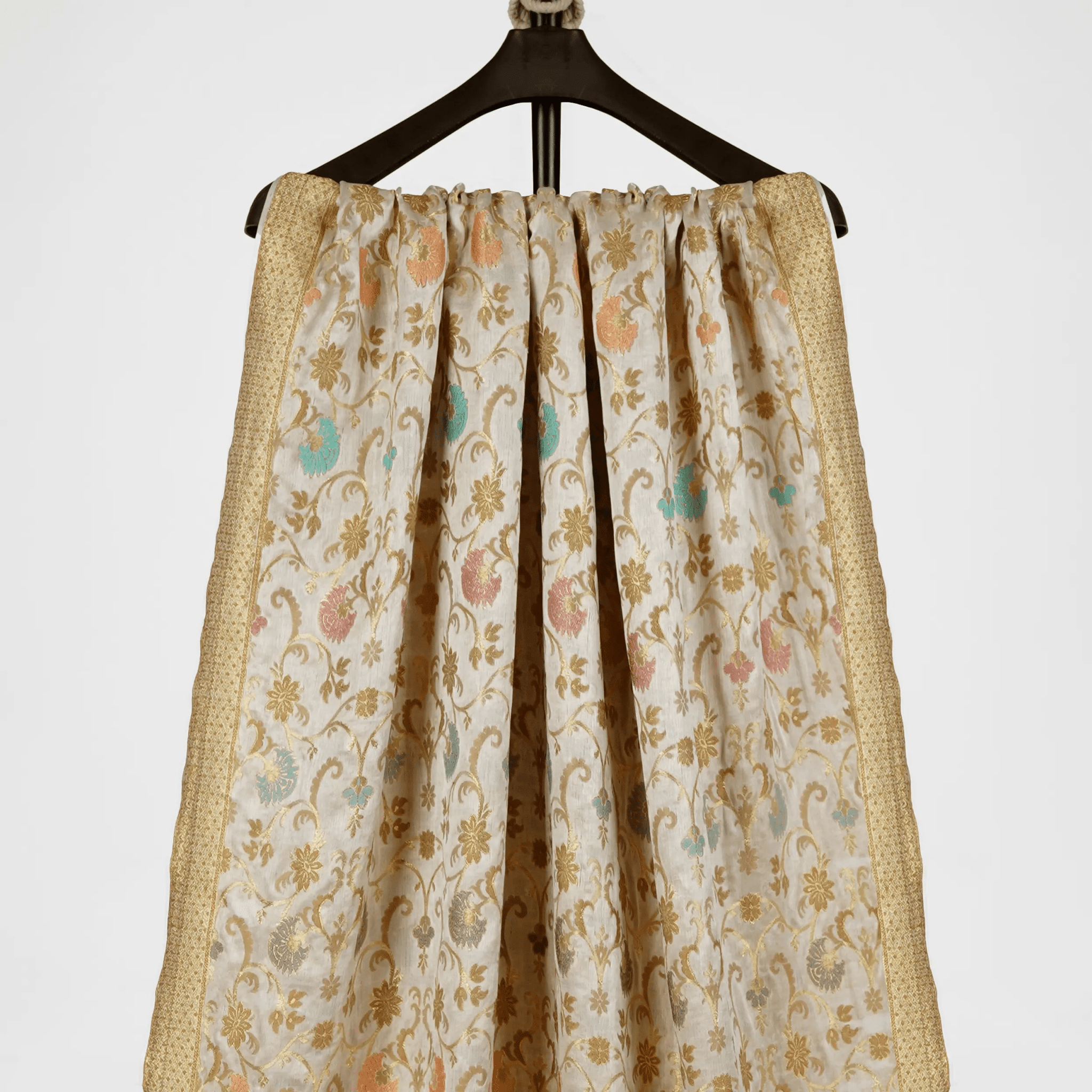 Phoolkaar – Satin Katan Chiffon Shawl - Zahra Maham