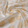 Mah-e-Kundan - Pure White Silk with Elegant Kundan Zari