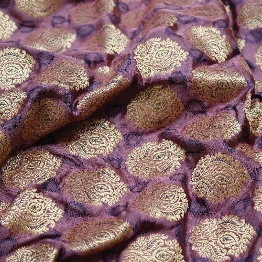 Banafshe Buteh — Pure Katan Satin (5.5 Yards)
