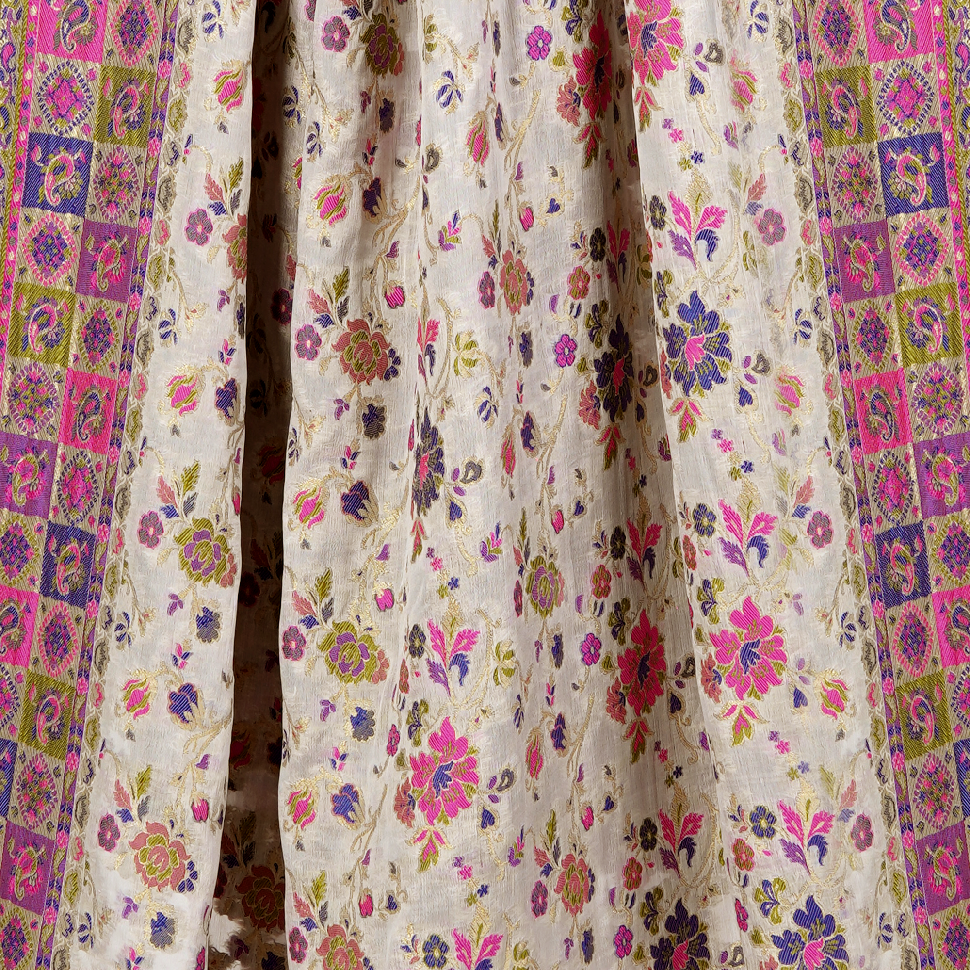 Shan-e-Burda – Kumkhwab Shahi Pure Chiffon Shawl
