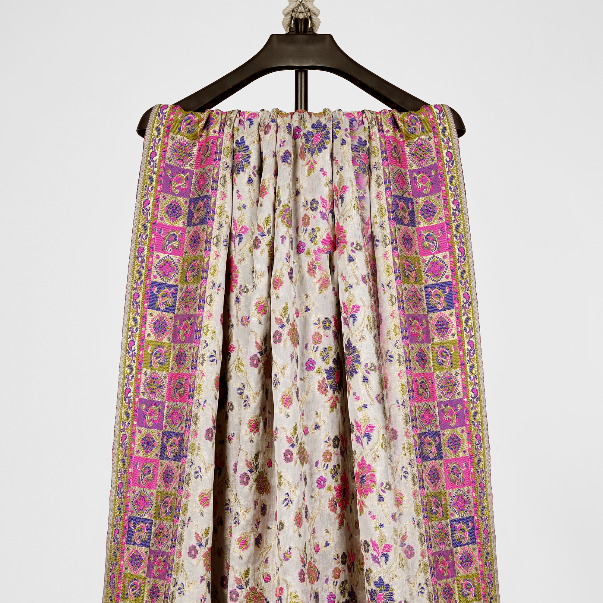 Shan-e-Burda – Kumkhwab Shahi Pure Chiffon Shawl