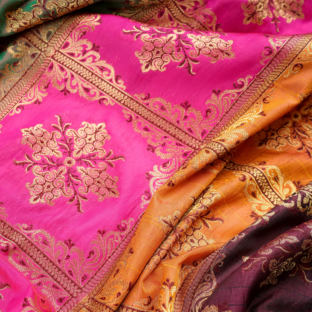 Rameen – Blended Katan satin with Floral Zari Work - Zahra Maham
