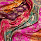 Rameen – Blended Katan satin with Floral Zari Work - Zahra Maham