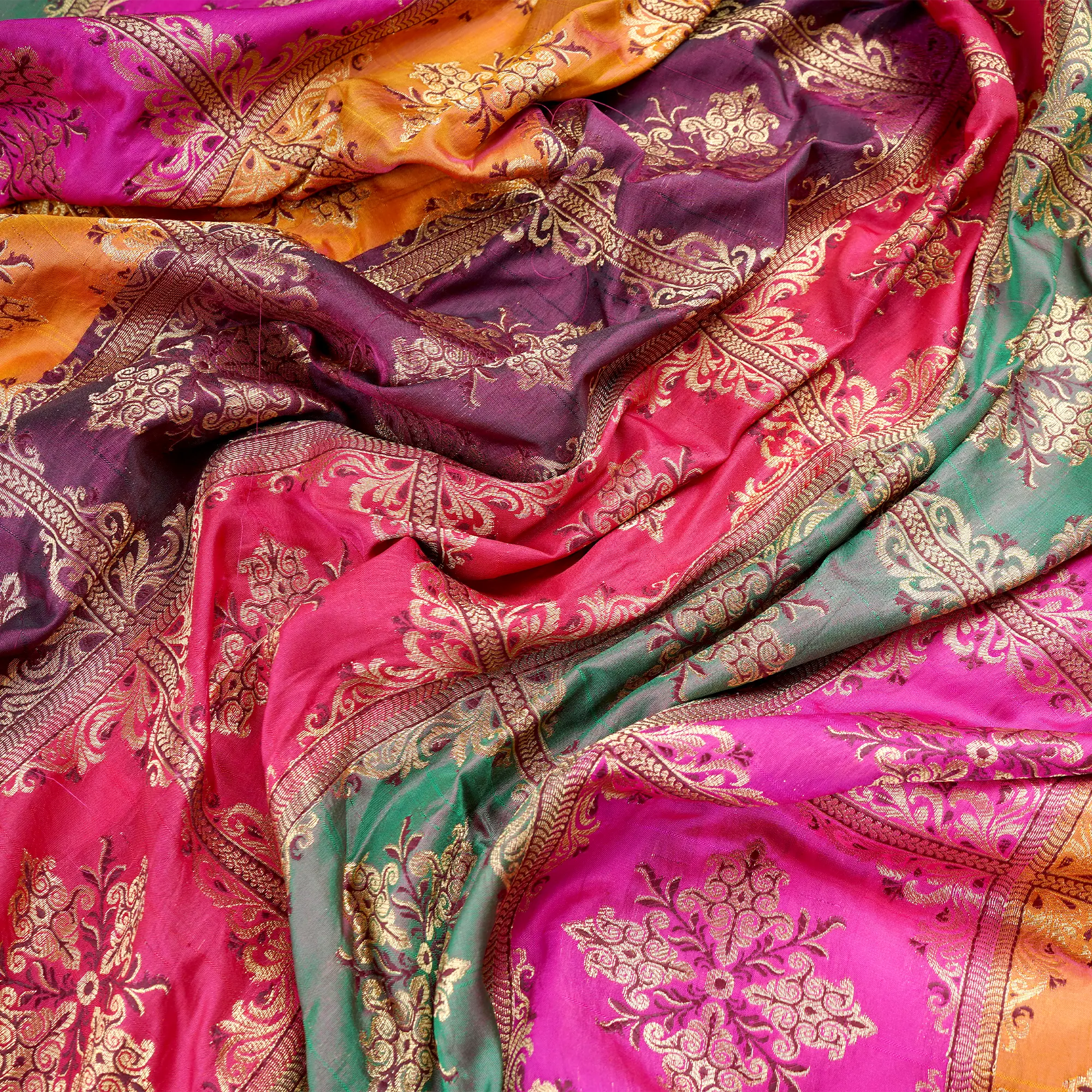 Rameen – Blended Katan satin with Floral Zari Work - Zahra Maham