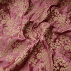 Rang-e-Abrisham – Pure Satin Fabric (Yarn Dyed with Golden Zari) - Zahra Maham