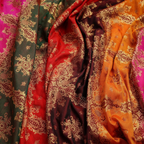 Rang-e-Gul – Lightweight Katan with Floral Zari Work - Zahra Maham