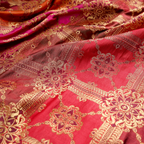 Rang-e-Lala – Blended Katan satin with Floral Zari Work - Zahra Maham