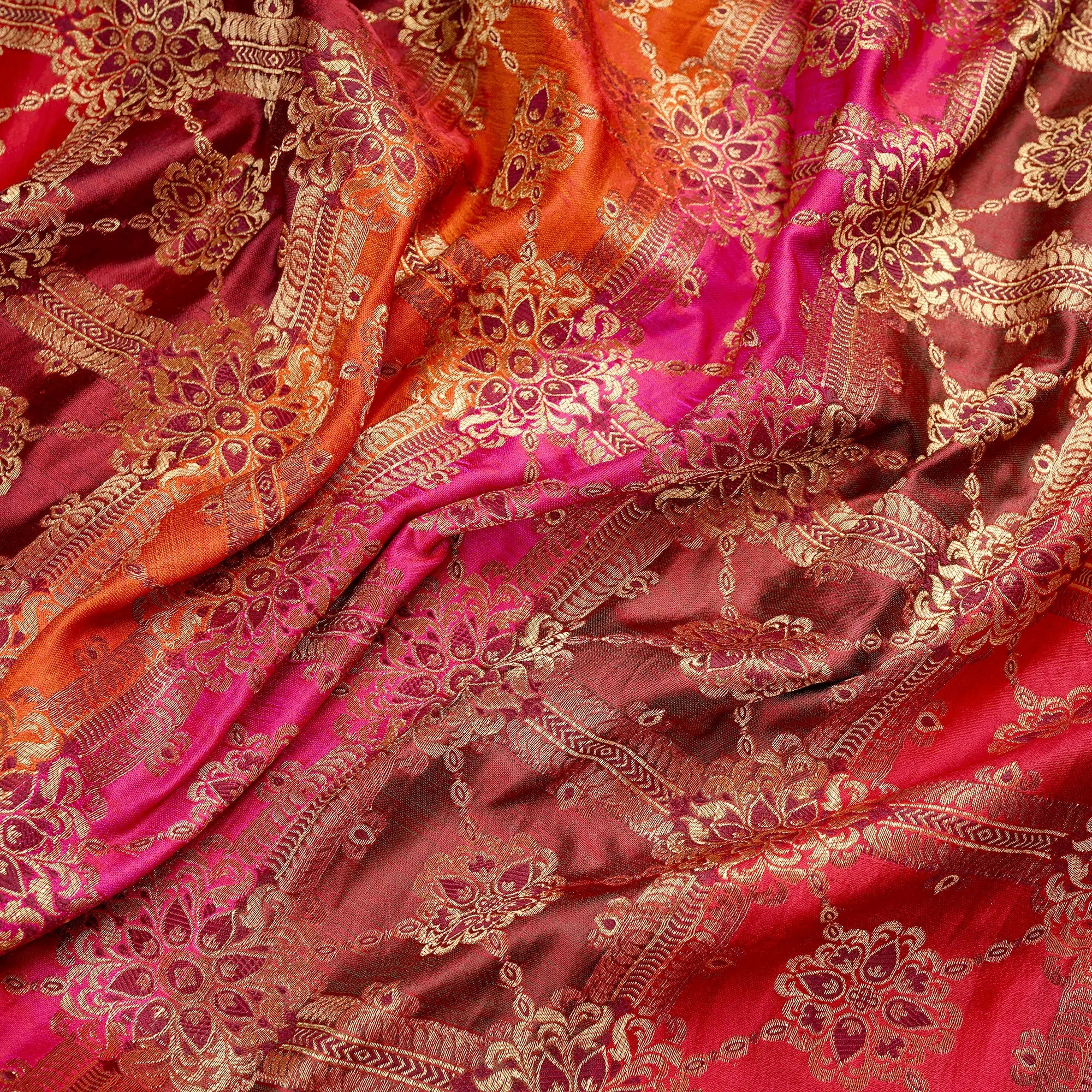 Rang-e-Lala – Blended Katan satin with Floral Zari Work - Zahra Maham