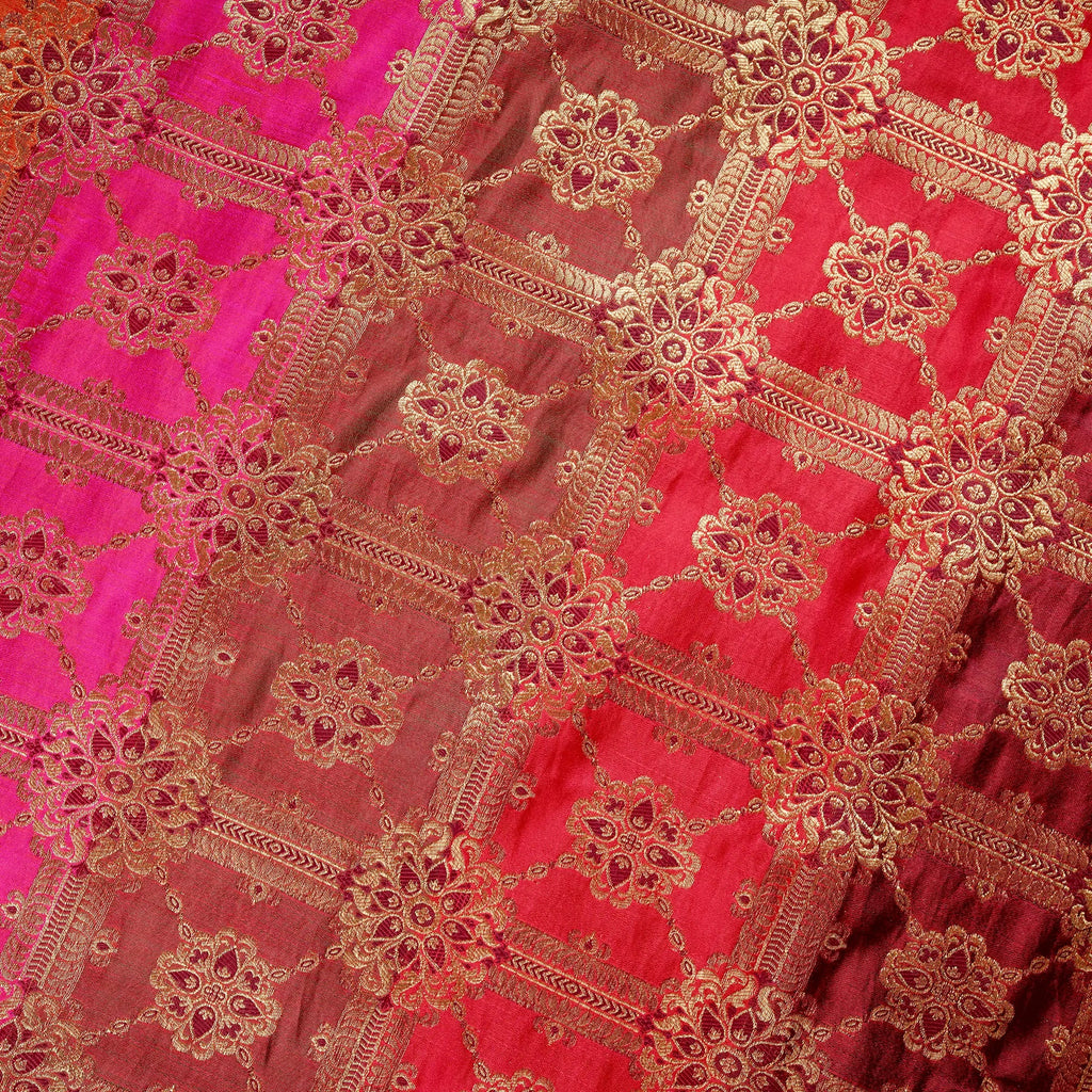 Rang-e-Lala – Blended Katan satin with Floral Zari Work - Zahra Maham