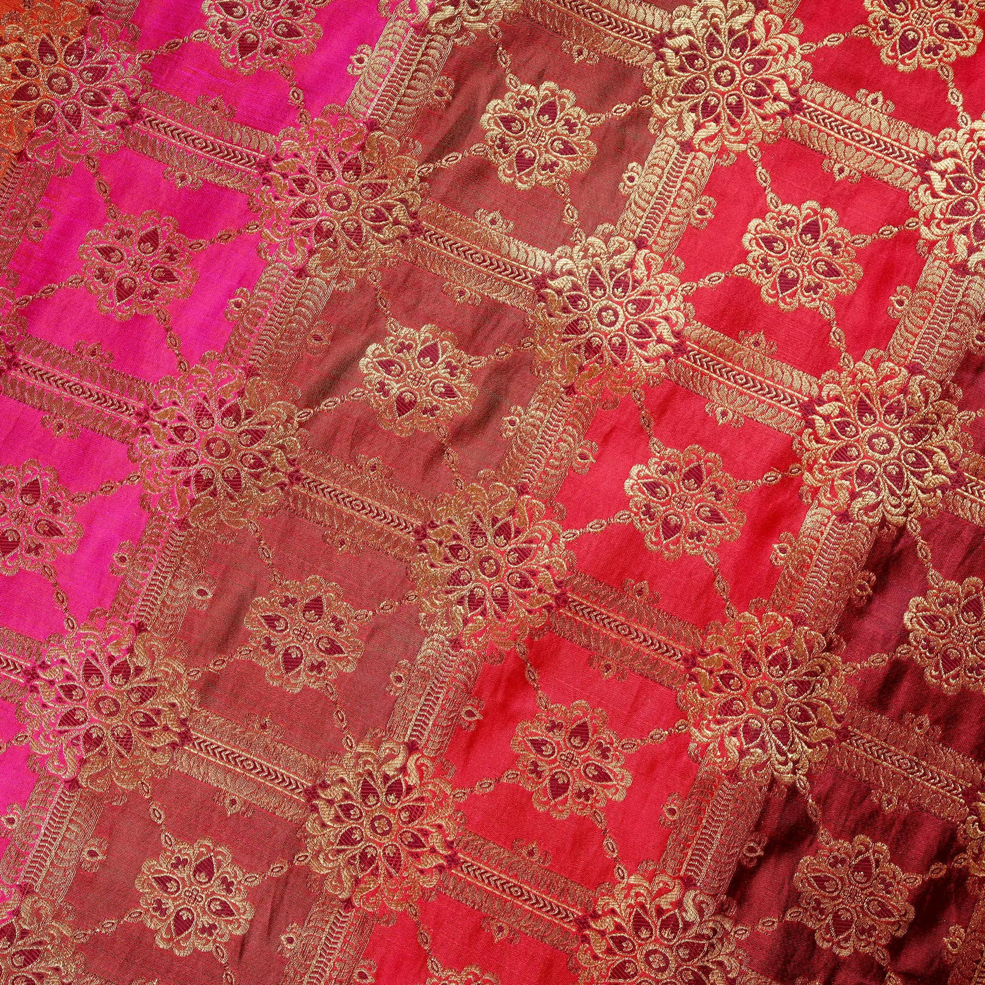 Rang-e-Lala – Blended Katan satin with Floral Zari Work - Zahra Maham