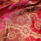 Rang-e-Lala – Blended Katan satin with Floral Zari Work - Zahra Maham