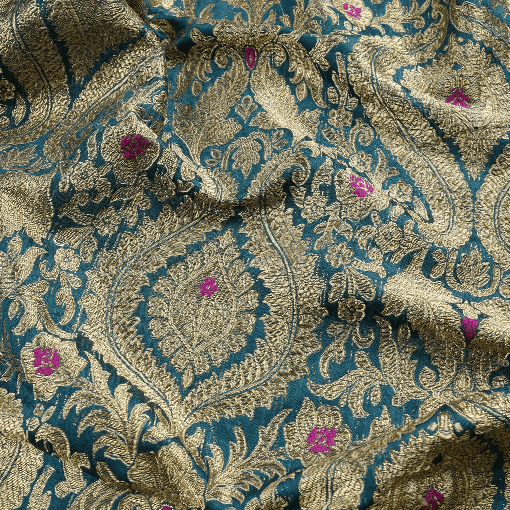 Rang-e-Mughal – Satin with 4-Color Weave & Mughal Pattern - Zahra Maham