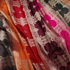 Rang-e-Naz – Lightweight Katan with Floral Zari Work - Zahra Maham