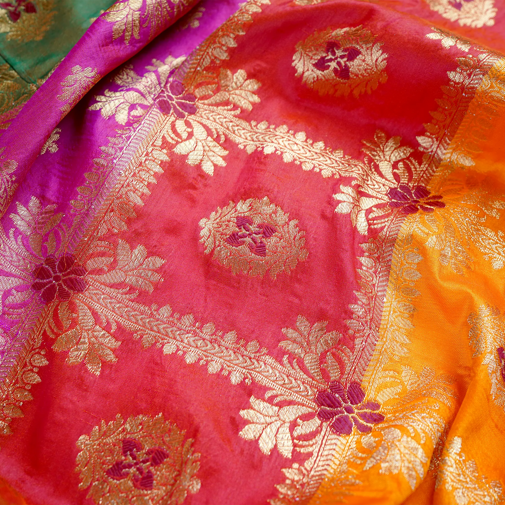 Rang-e-Nazr – Lightweight Katan with Floral Zari Work - Zahra Maham