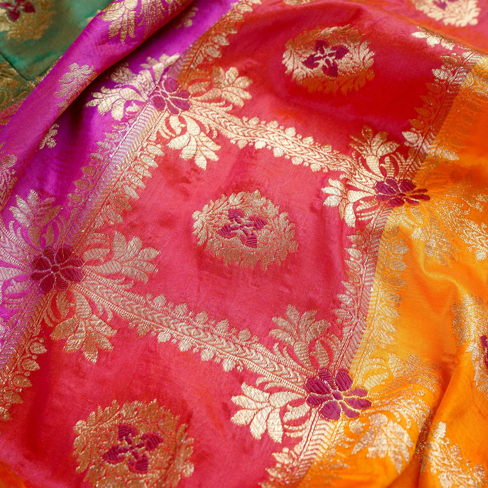 Rang-e-Nazr – Lightweight Katan with Floral Zari Work - Zahra Maham
