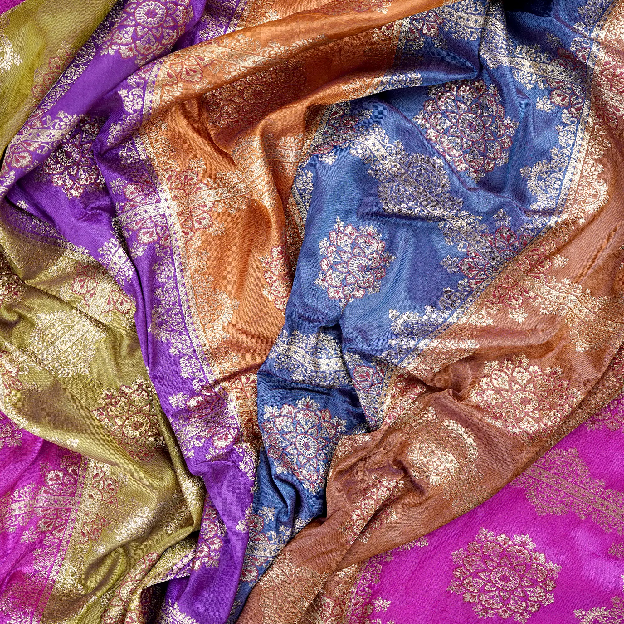 Rang-e-Zarah – Lightweight Katan with Floral Zari Work - Zahra Maham