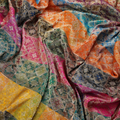 Rangmahal – Pure Katan Satin Multicolor Threads with Gold & Silver Zari (Limited Edition) - Zahra Maham