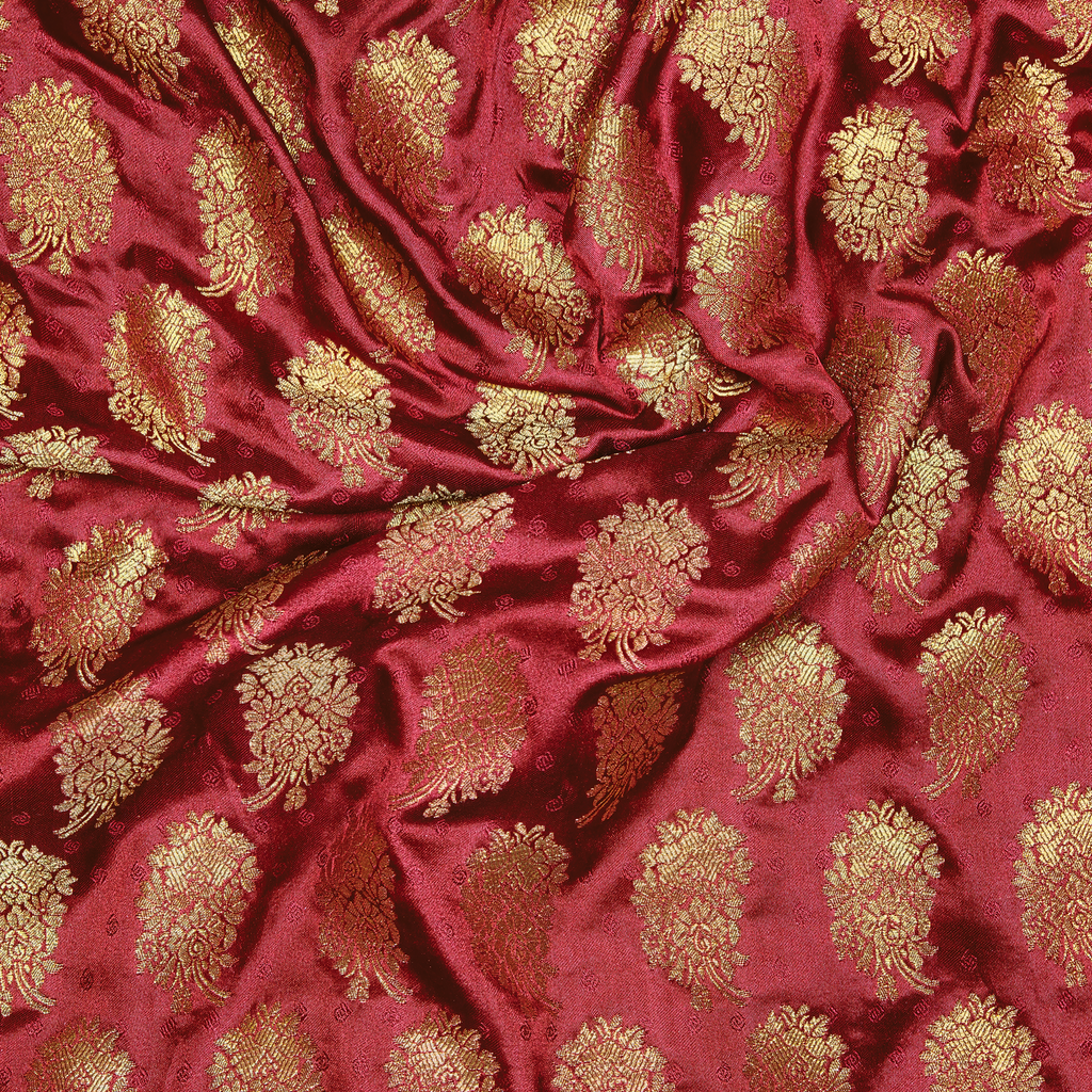 Shaan – Self Jamawar Katan Satin with Mughal Buti