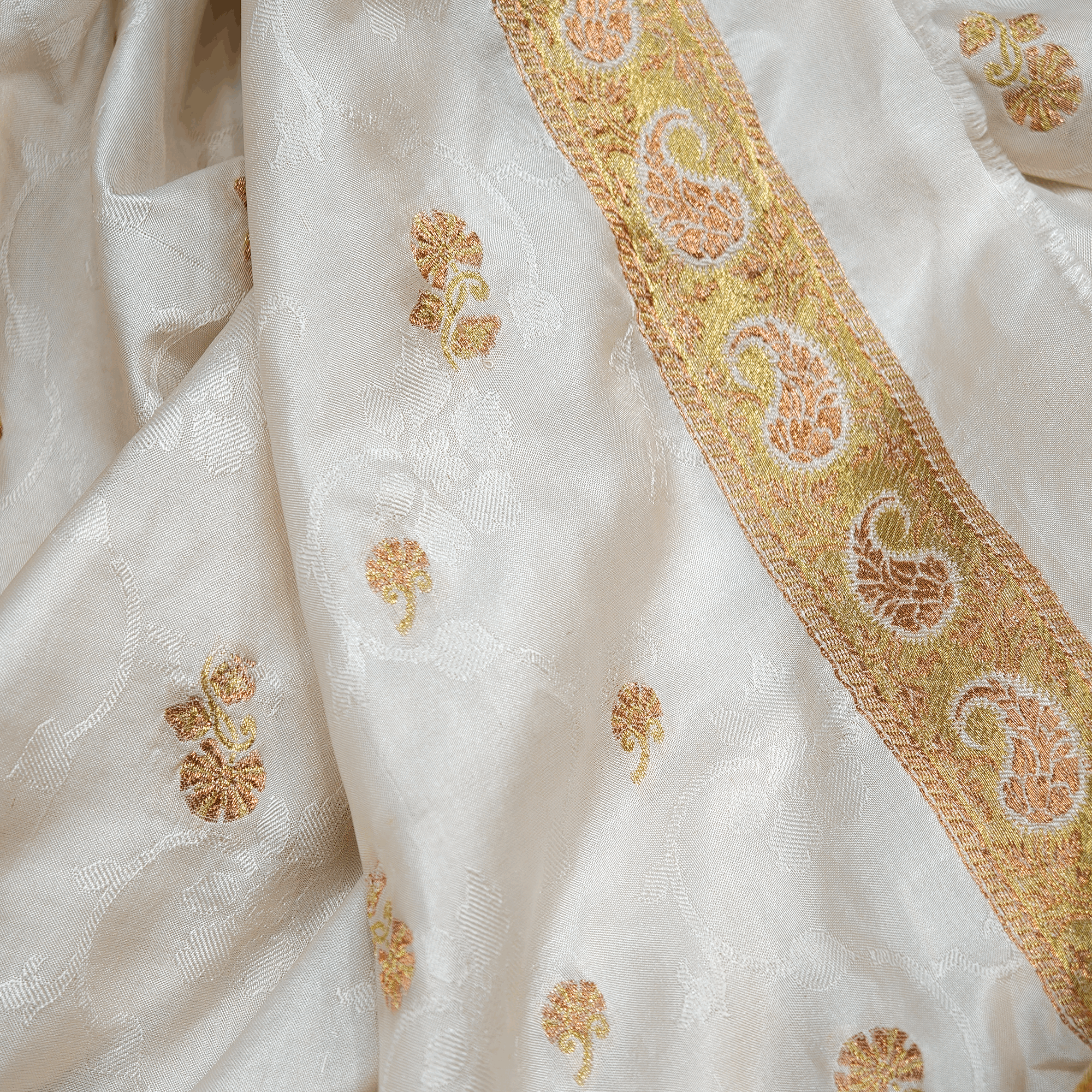 Rosé Booti — Pure Katan Silk (Dupatta) - Zahra Maham