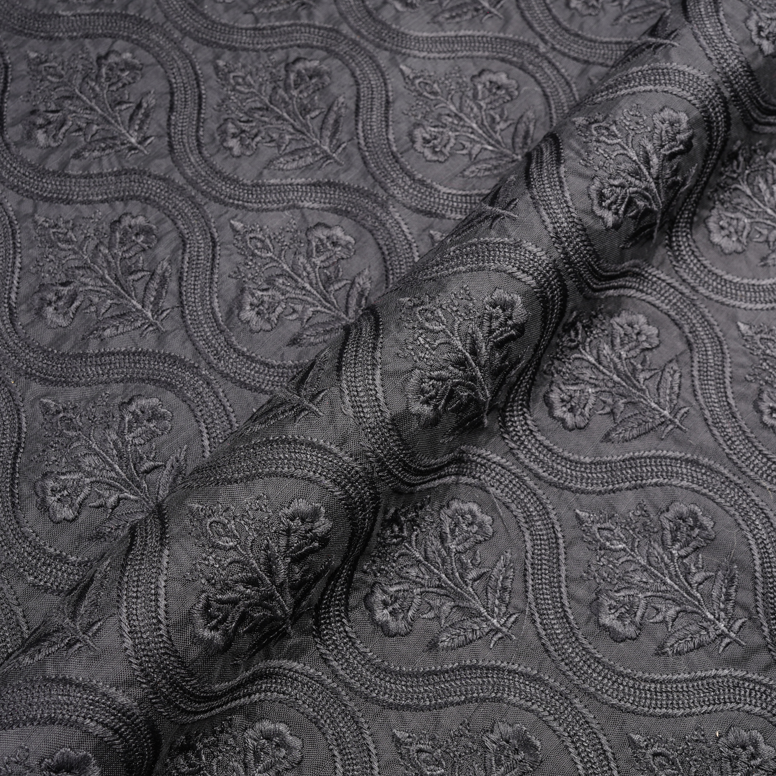 Naqshiyan – PK Raw Silk Embroidery Fabric