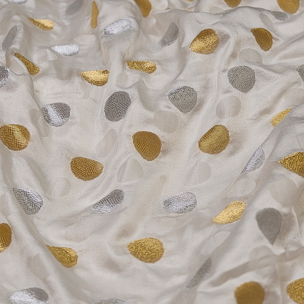 Zar-o-Sim Nuqta — Pure Mulberry Satin Silk