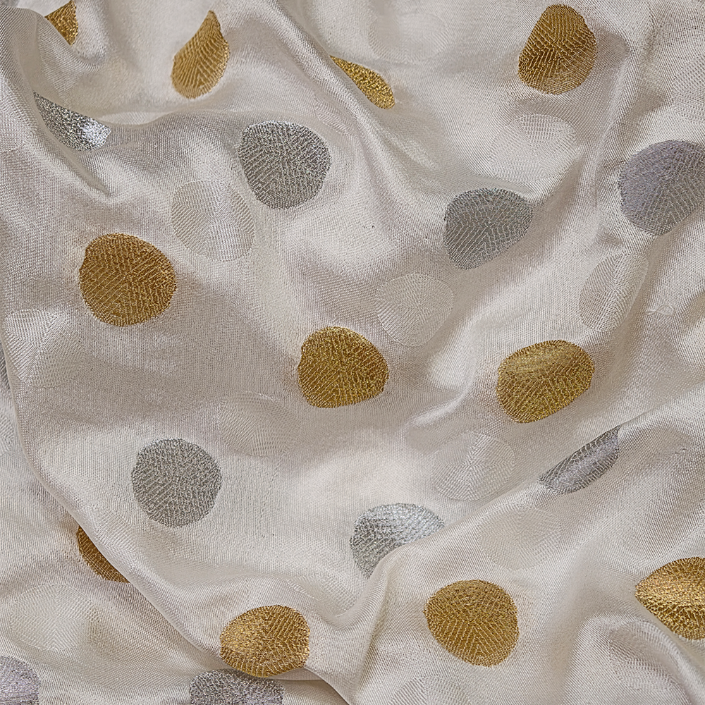 Zar-o-Sim Nuqta — Pure Mulberry Satin Silk