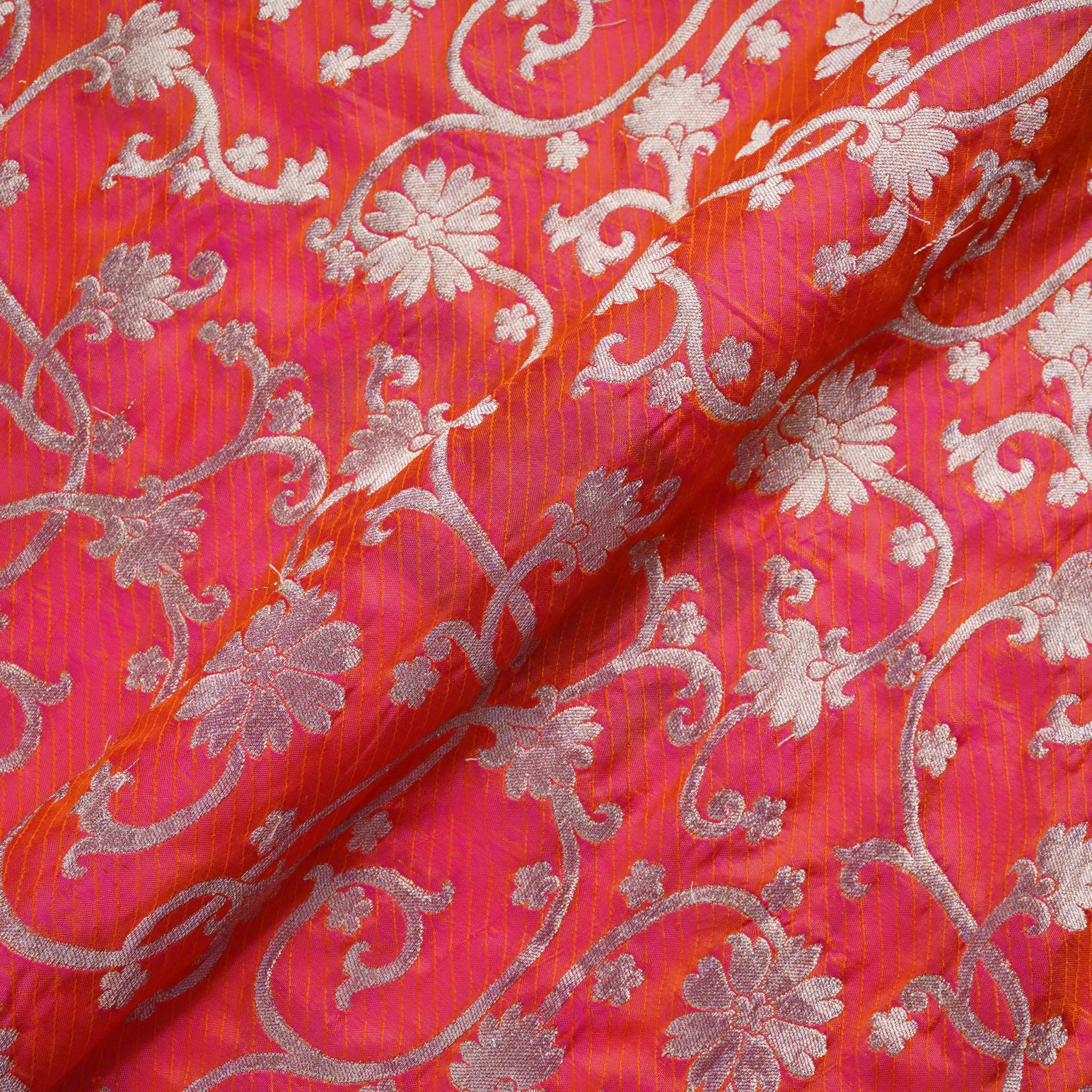 Saaya – Pure Self Katan with Mughal Silver Zari Jaal & Dhoop Chhaon - Zahra Maham