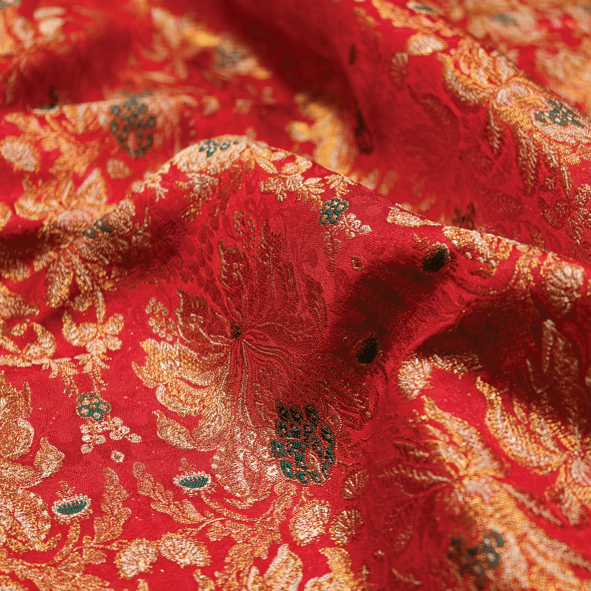 Saltanat – Satin Kamkhwab Mughal Floral Jaal - Zahra Maham