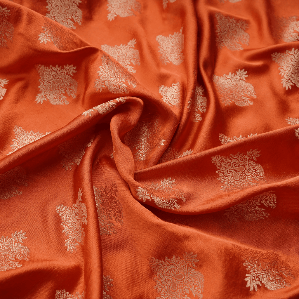 Shaam-e-Gulzar – Pure Mulberry Satin silk (2-Color Thread | Mughal Bunch Design) - Zahra Maham