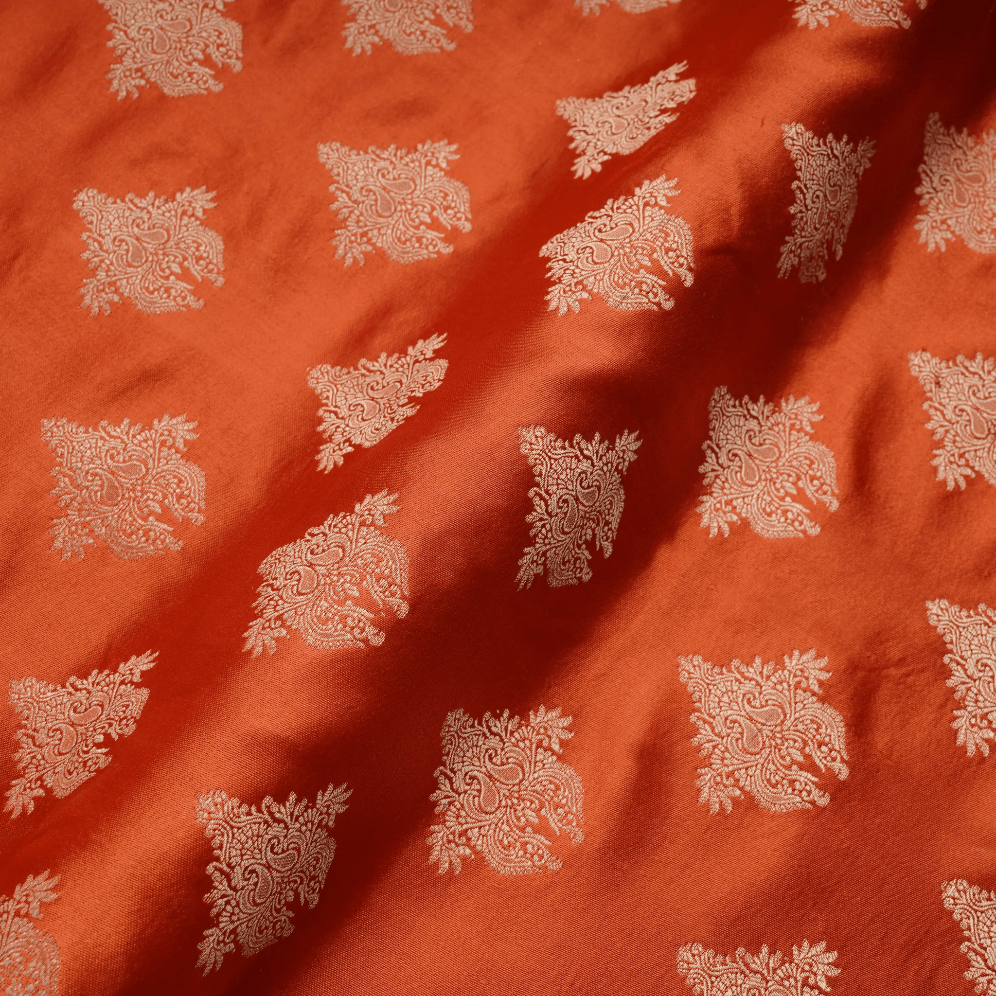Shaam-e-Gulzar – Pure Mulberry Satin silk (2-Color Thread | Mughal Bunch Design) - Zahra Maham