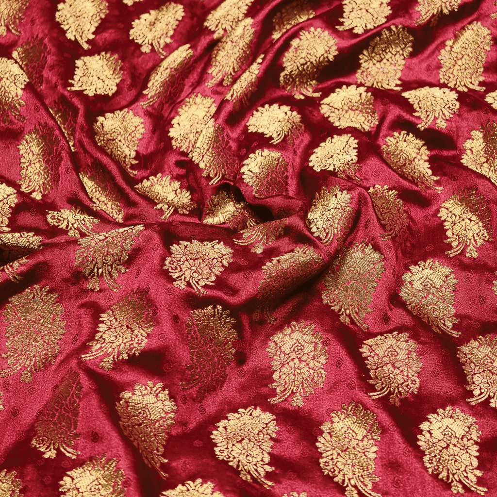 Shaan – Self Jamawar Katan Satin with Mughal Buti - Zahra Maham