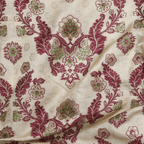 Shahnoor – Satin Jamawar Kamkhwab Fabric with Mughal Art - Zahra Maham