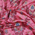 Shahnoor – Satin Jamawar Kamkhwab Fabric with Mughal Art - Zahra Maham