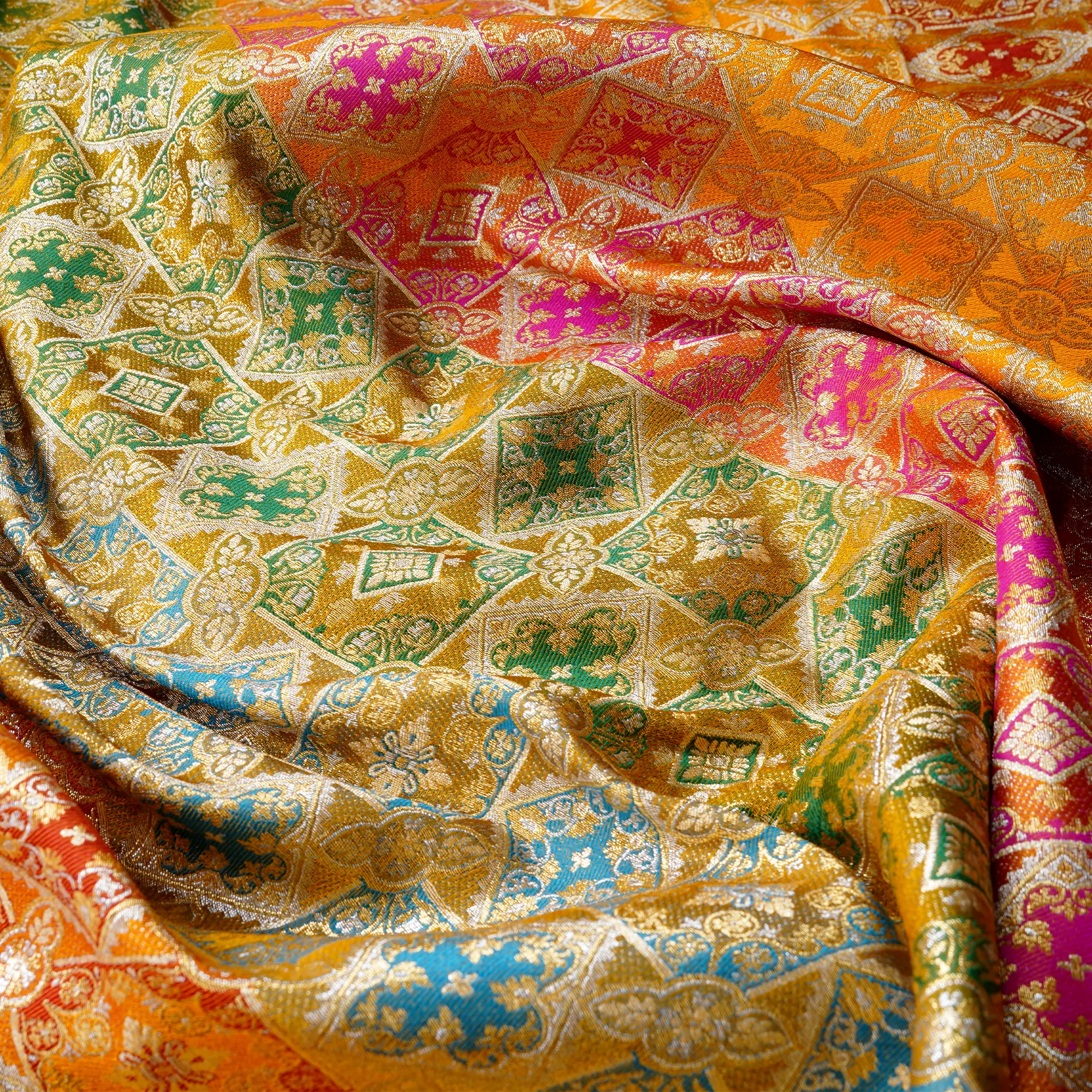 Shams-e-Nazeer – Blended Katan satin with Floral Zari Work - Zahra Maham