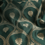 Shehnai – Loom Net Fabric with Golden Zari Bunch - Zahra Maham