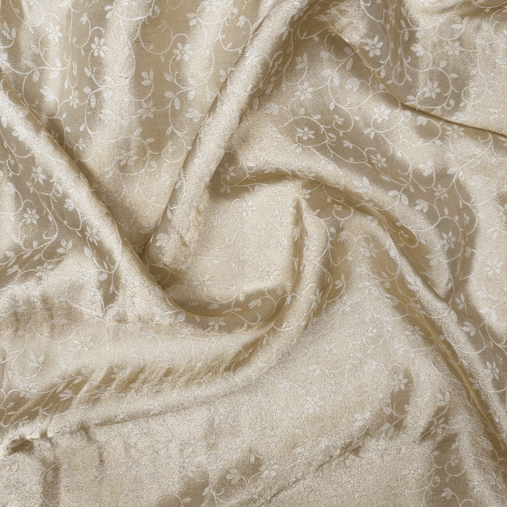 Shehnaz-e-Noor – Pure Mulberry Lama Silk Reversible Floral Weave - Zahra Maham