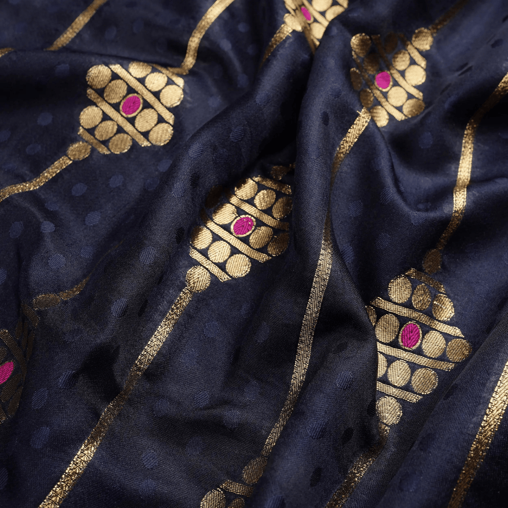 Sidr Double Lining Satin with Border - Zahra Maham