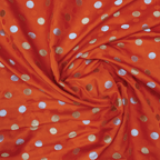 Sikra – Satin Jamawar Fabric with Circular Coin Motif (Golden & Silver Zari) - Zahra Maham