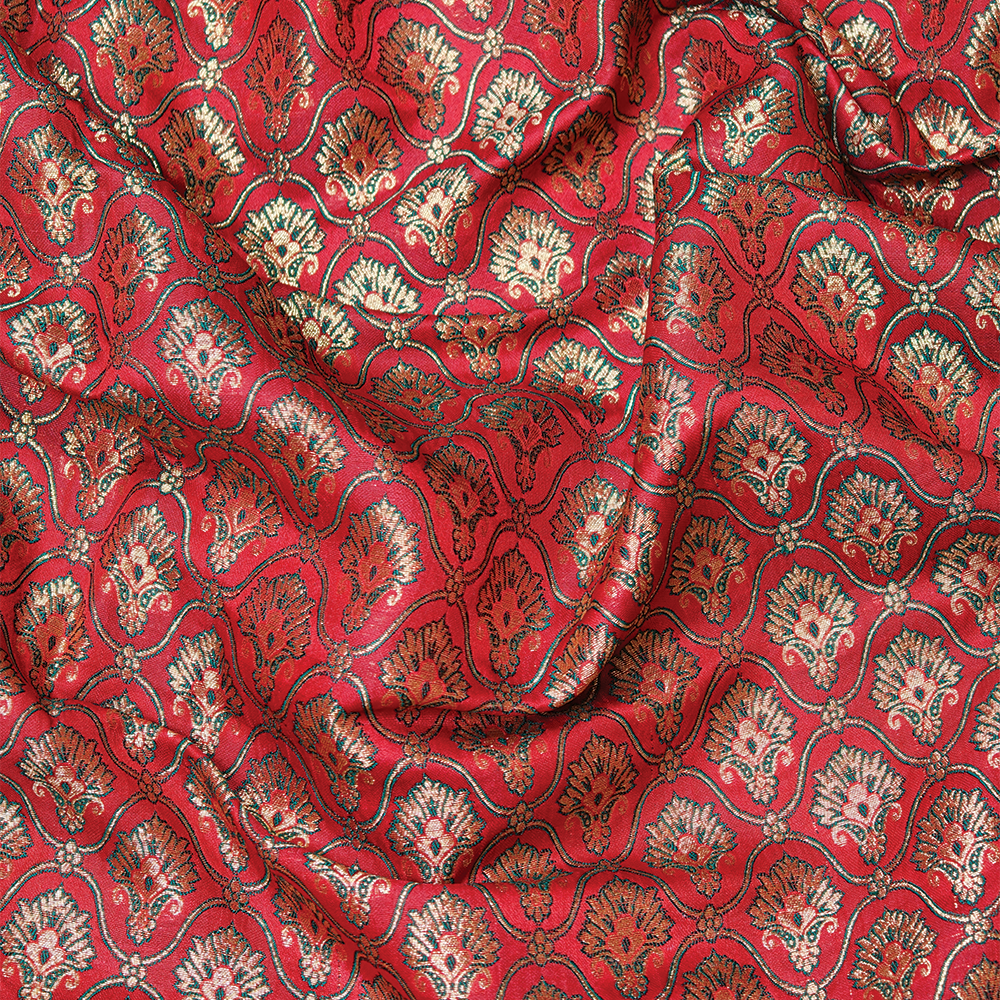 Surkh Shabaka — Satin Bunch Jamawar - Zahra Maham