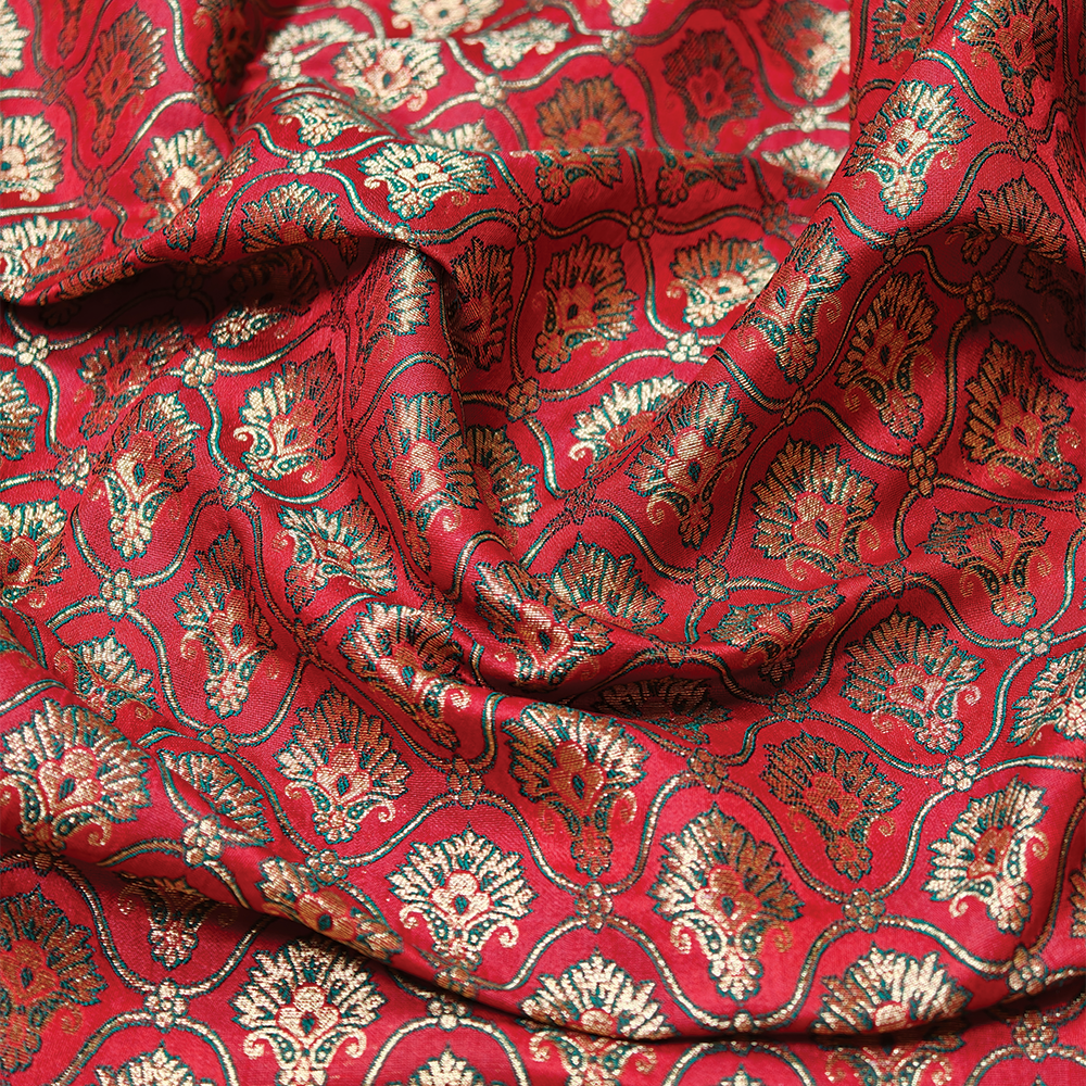 Surkh Shabaka — Satin Bunch Jamawar - Zahra Maham
