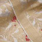 Taj-e-Naksh – Pure Katan Satin (3-Color Thread | Mughal Pattern with Golden Zari) - Zahra Maham
