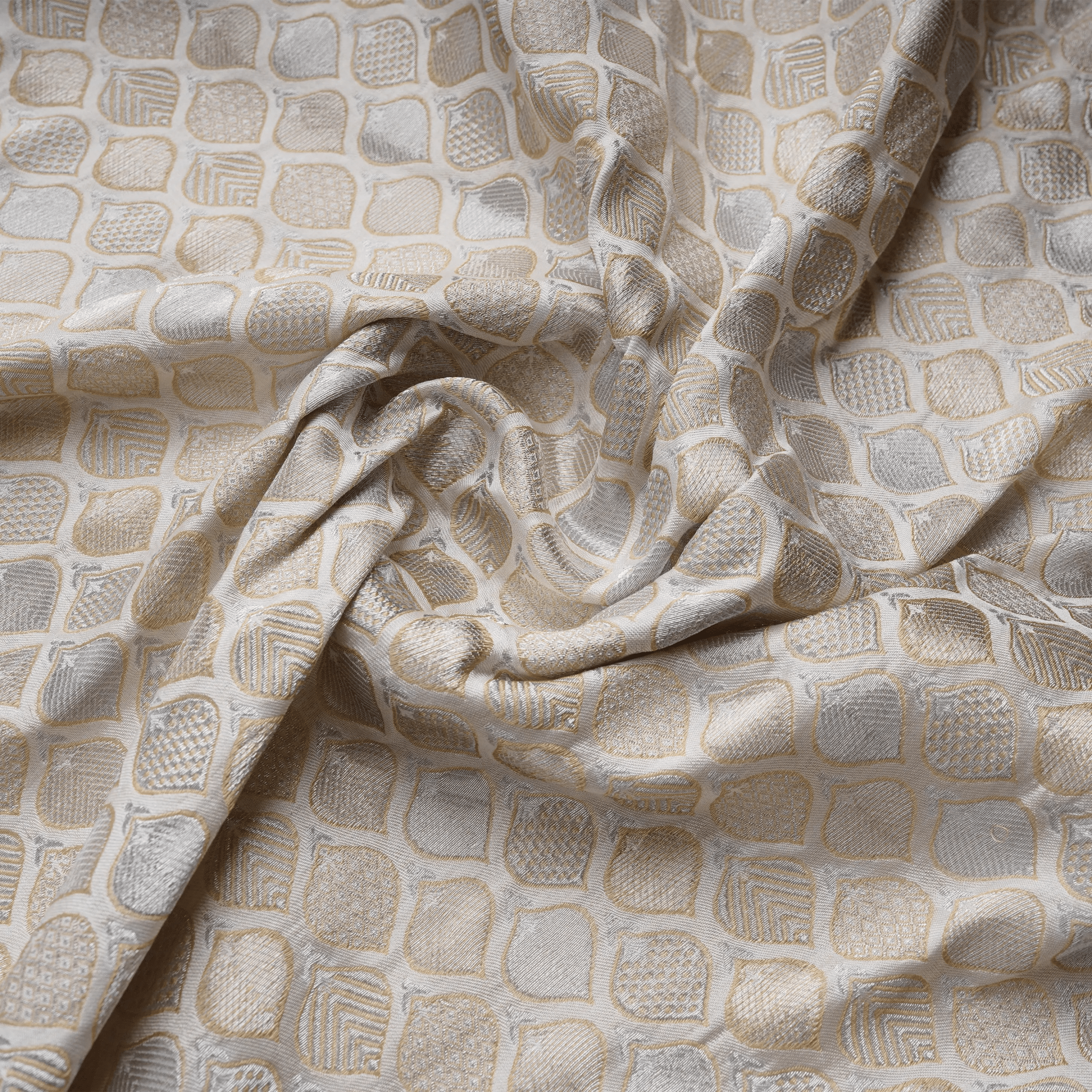 Taj Minara – Pure Katan Silk (Silver) - Zahra Maham