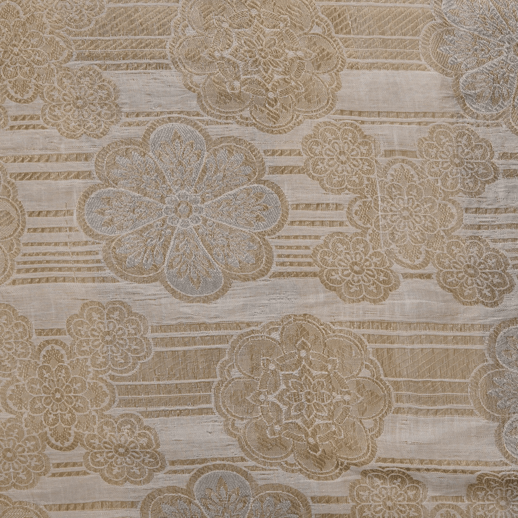 Tanzeem-e-Aali – Pure Katan Atlas (Mughal Pattern | 3-Color Thread | Golden Zari) - Zahra Maham