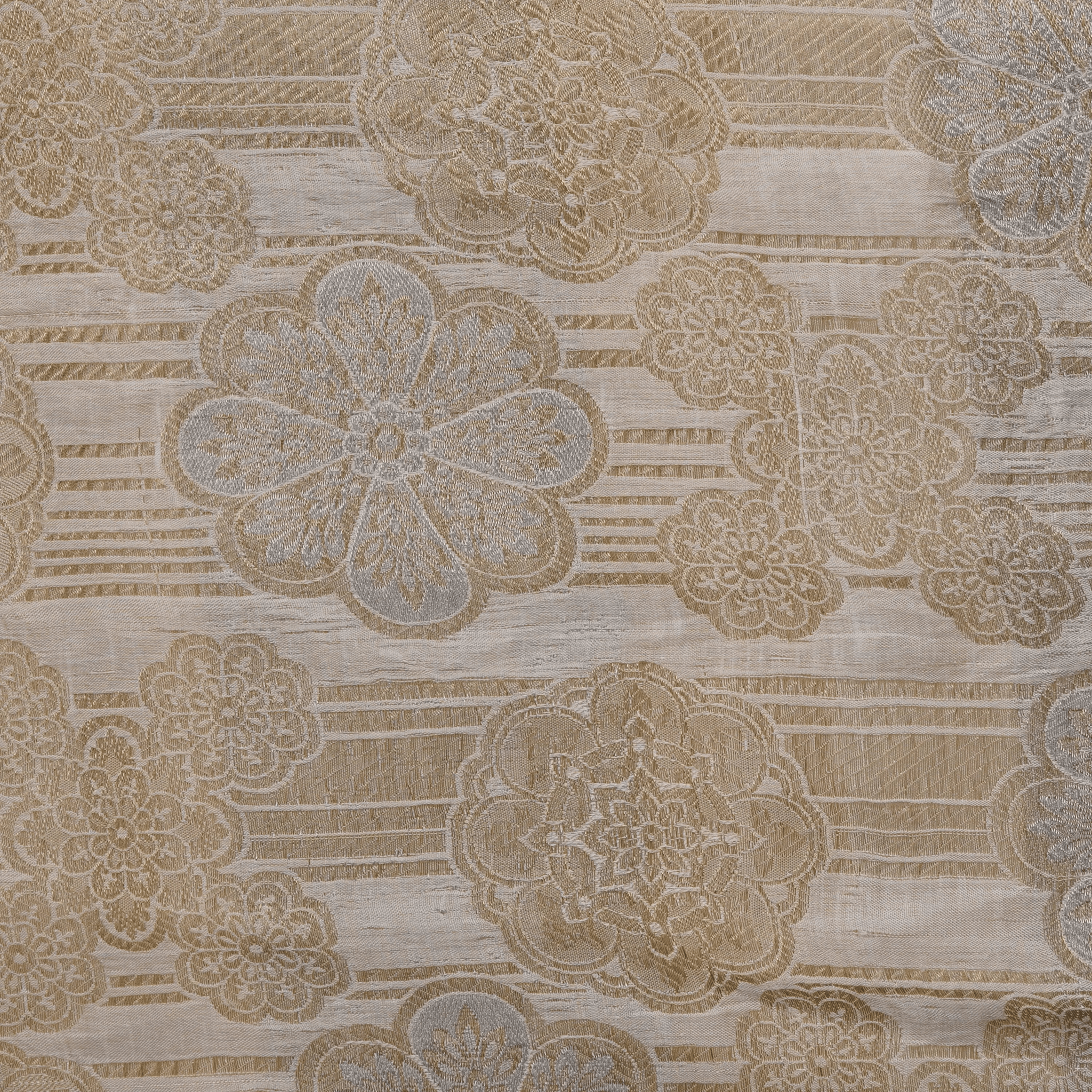 Tanzeem-e-Aali – Pure Katan Atlas (Mughal Pattern | 3-Color Thread | Golden Zari) - Zahra Maham