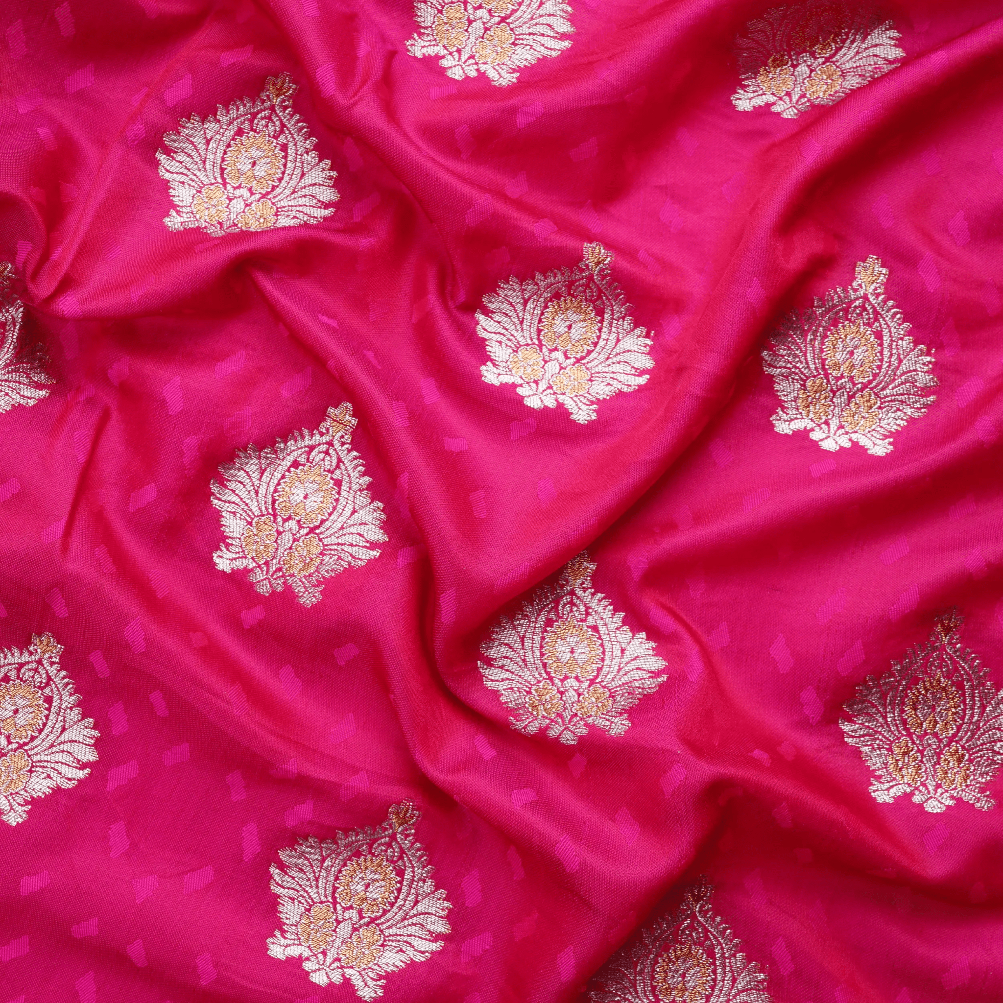 Tehreez – Self Jamawar Satin Tehra with Mughal Bunch - Zahra Maham