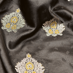 Tehreez – Self Jamawar Satin Tehra with Mughal Bunch - Zahra Maham