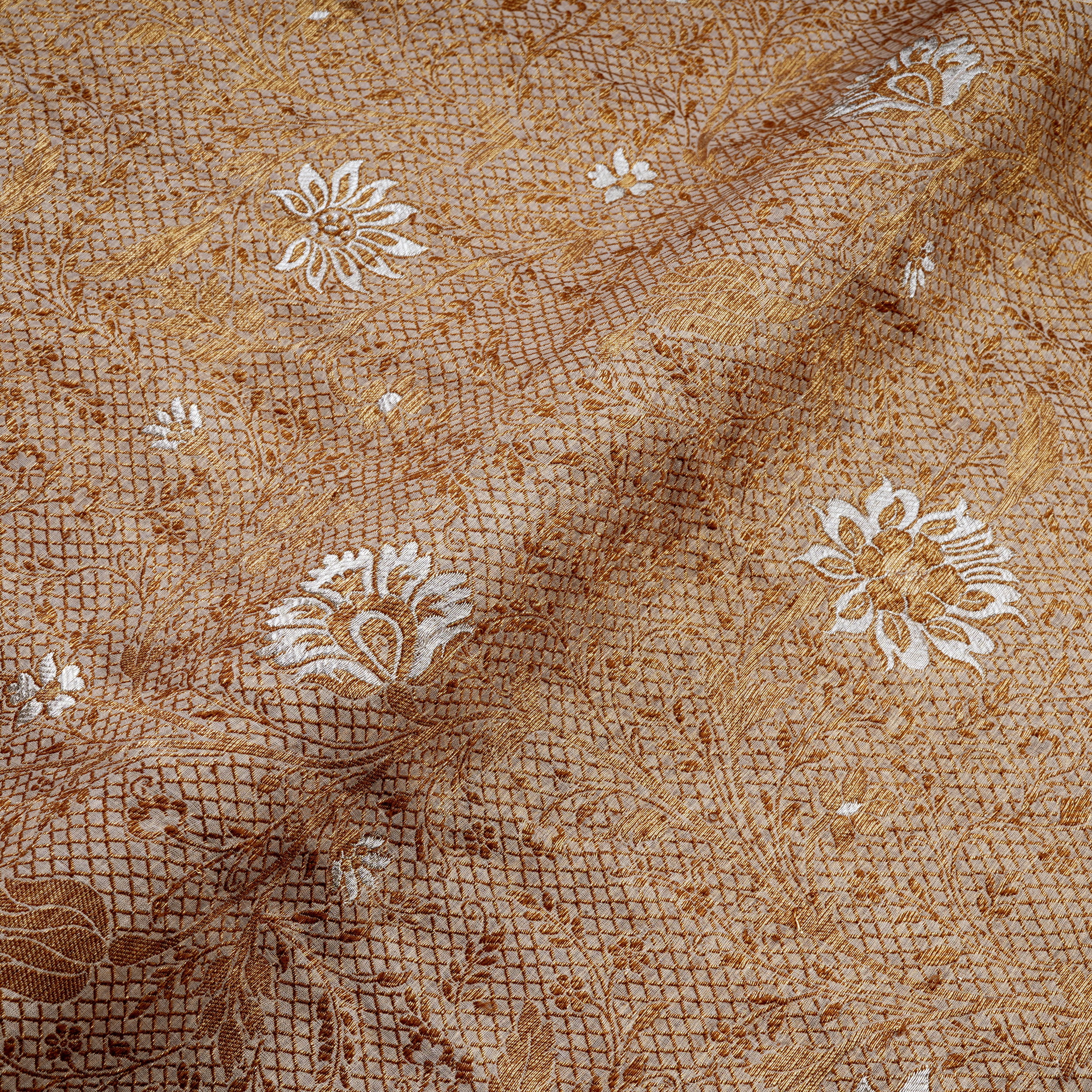 Lafzaar – Pure Chiffon Atlas with Floral Jaal and Zari Work