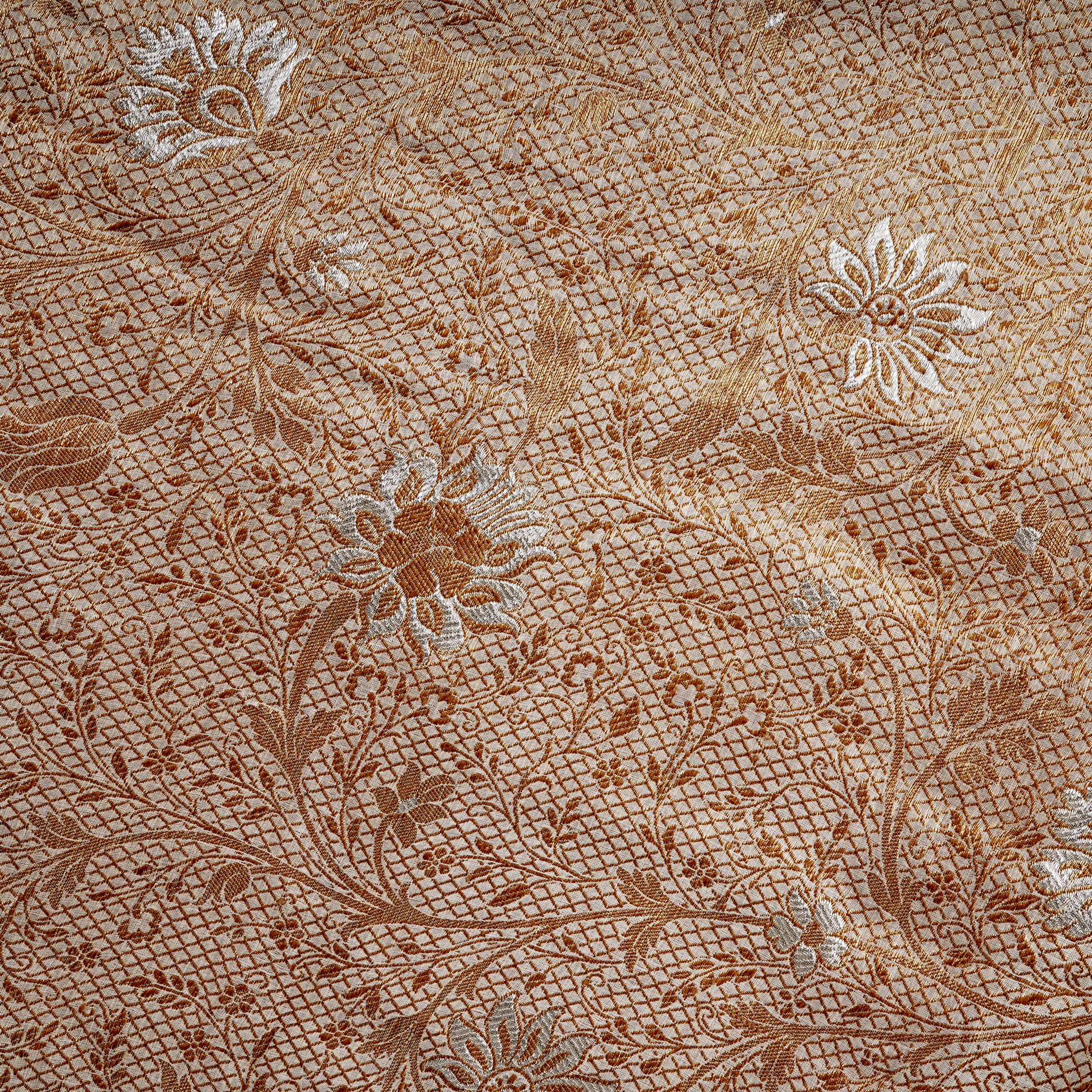 Lafzaar – Pure Chiffon Atlas with Floral Jaal and Zari Work