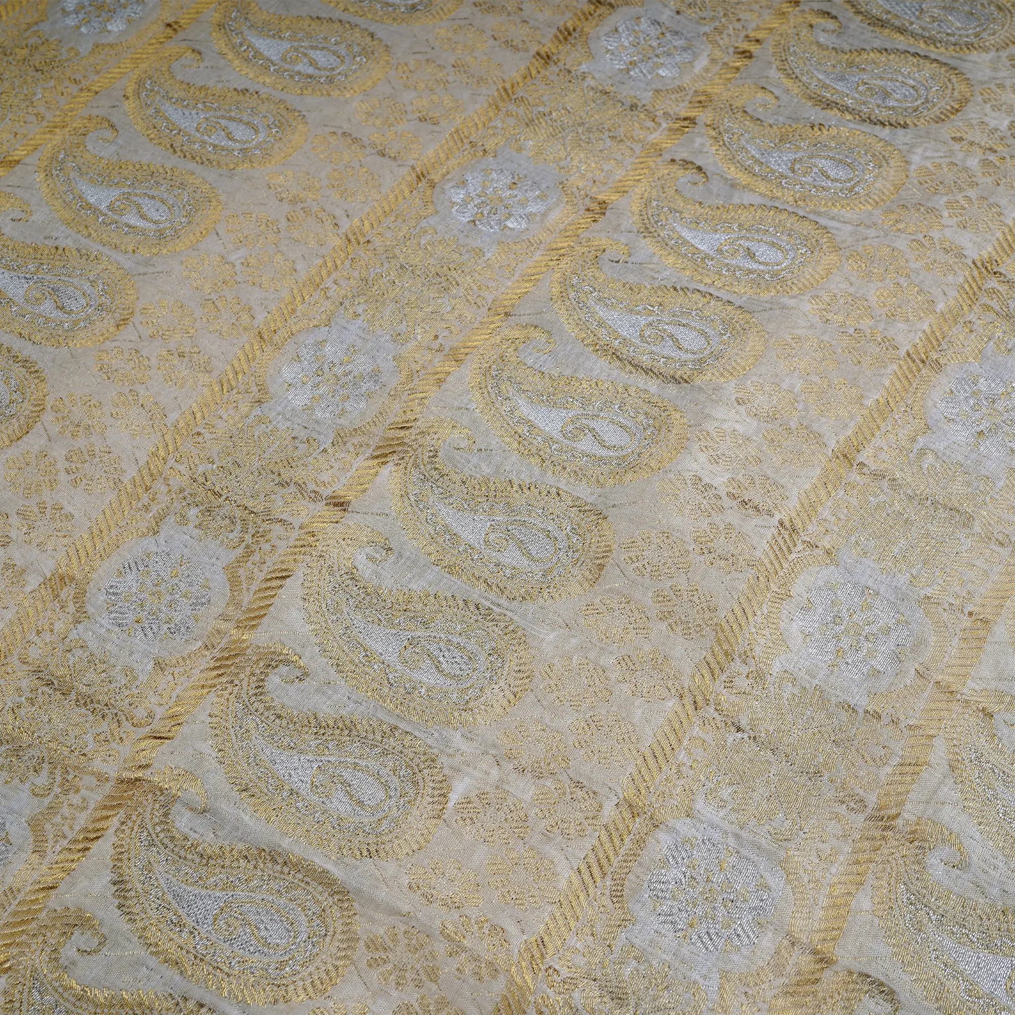 Naqsh-e-Aaz – Pure Katan Atlas with Carry Motif Pattern - Zahra Maham